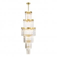 Angel 28 Light Chandelier Crystal and Antique Gold