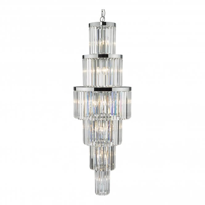 ANGEL Large 28 Light Chandelier in Crystal and Polished Chrome