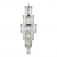 Large crystal and chrome chandelier