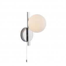 ANGLES 1 Light in Chrome with Opal Glass Wall Light, Switched