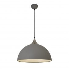 ANNA Large Sand Grey and Satin Nickel Ceiling Pendant Light