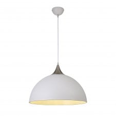 ANNA Large Sand White and Satin Nickel Ceiling Pendant Light