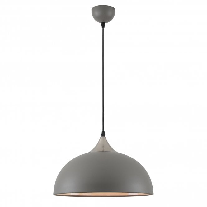ANNA sand grey and satin nickel ceiling pendant light
