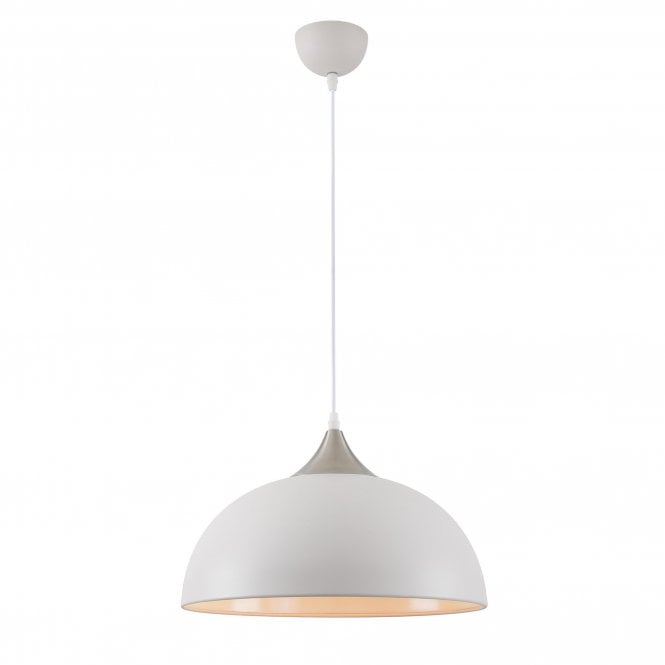 ANNA sand white and satin nickel ceiling pendant light