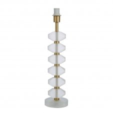 ANNABELLE Table Lamp Base in Brushed Gold with Geometric Frosted Glass Decoration