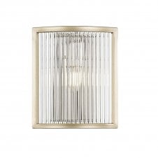 ANTIGUA Art Deco Ribbed Glass Wall Light Matt Gold
