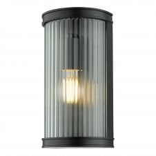 black and glass bathroom wall light
