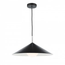 APEX Cone Ceiling Pendant in Matt Black and Polished Chrome