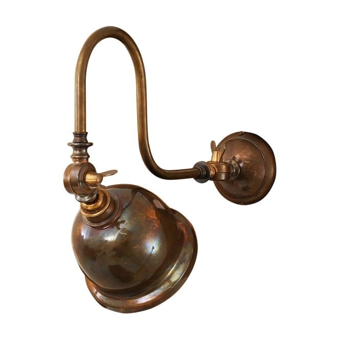APIA swivel function wall light in antique brass