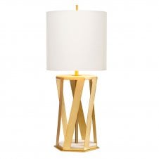 APOLLO 1lt Table Lamp - Brushed Brass - White Shade