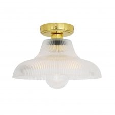 AQUARIUS Ceiling Light | Polished Brass & Holophane Glass