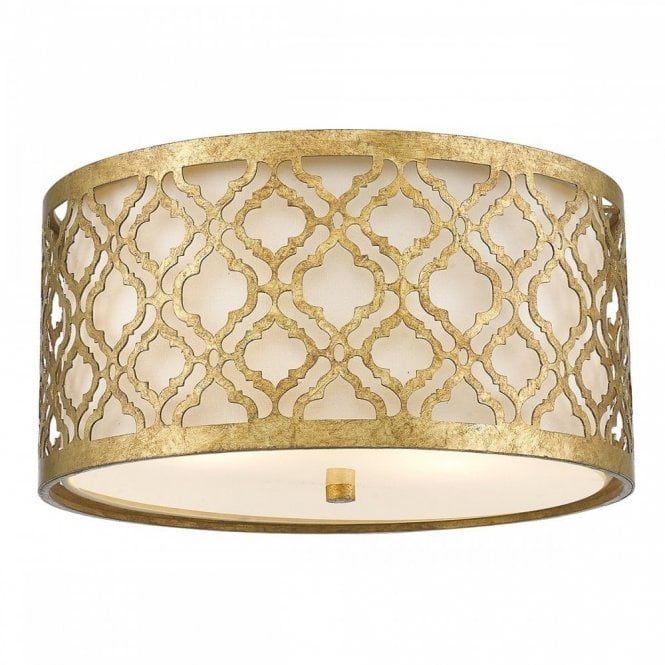 ARABELLA flush fit ceiling light in distressed gold finish