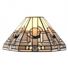 ARCHIE Art Deco Tiffany easy fit shade in grey and black with crystal detail