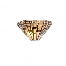 ARCHIE geometric Tiffany wall washer light in grey and white glass with crystal detail
