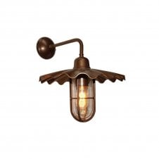 ARDLE A industrial well glass wall light in powder coated bronze