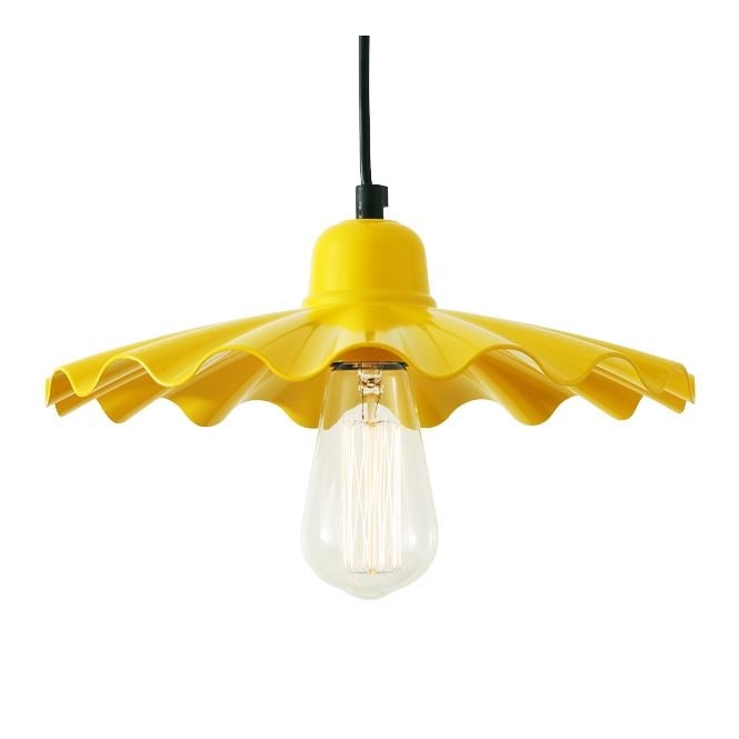 ARDLE modern factory ceiling pendant in powder coated yellow