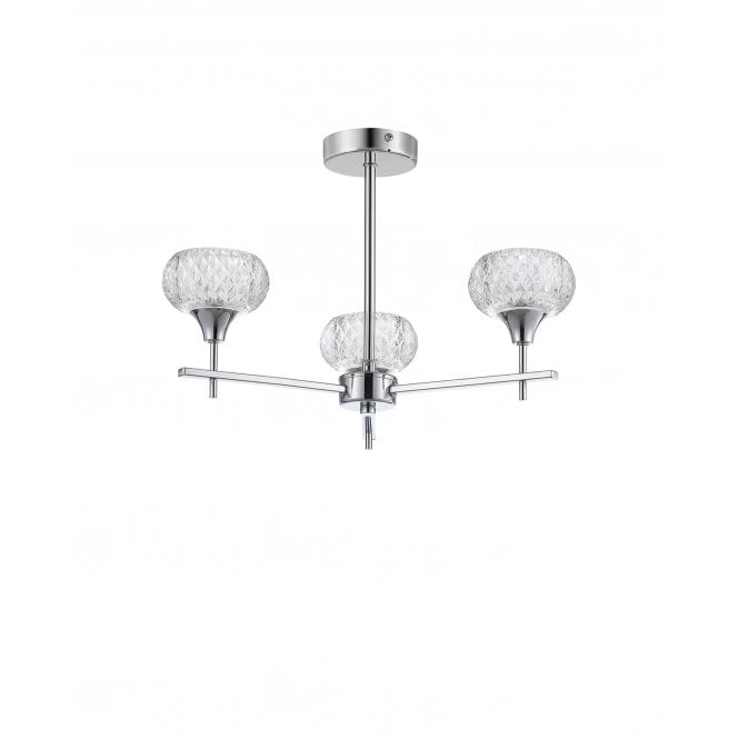 Aria 3 Light IP44 Bathroom Fixed Pendant in Polished Chrome