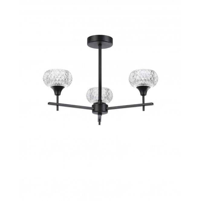 Aria 3 Light IP44 Bathroom Fixed Pendant in Satin Black