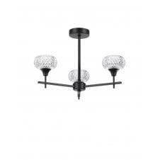 Aria 3 Light IP44 Bathroom Fixed Pendant in Satin Black