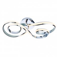 ARIA modern chrome LED semi flush fit ceiling light