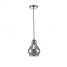 ARIEL Small Smoked Glass Ceiling Pendant Light Chrome