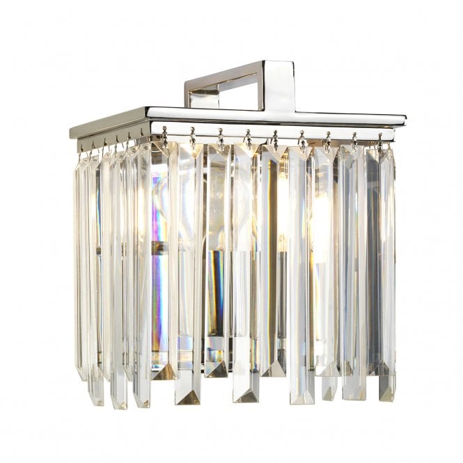 ARIES 1 Light Wall Light Polished Nickel Plated With K5 | Glass Crystals