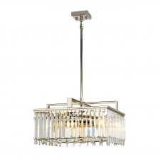 ARIES 4 Light Large Chandelier | Polished Nickel With K5 Glass Crystals