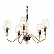 Large angular shaped chandelier modern black and gold