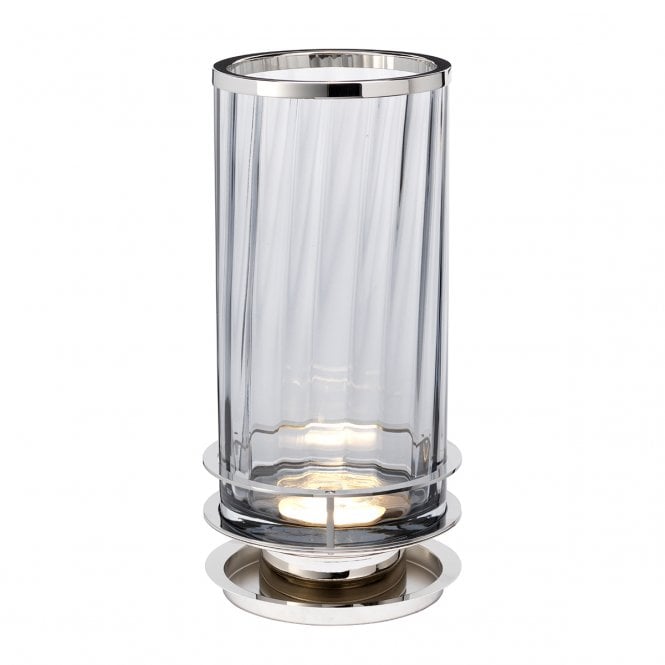 ARNO Table Lamp with Prismatic Smoked Glass with Polished Nickel Detailing