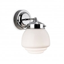 ART Deco Shell Wall Light Chrome with Opal White Glass