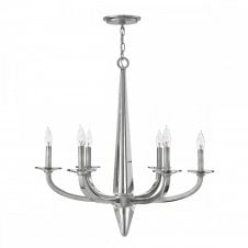 6 Light Ceiling Chandelier Light in Polished Nickel
