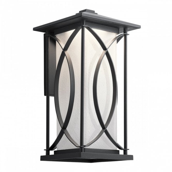 ASHBERN Large Wall Lantern Textured Black Exterior light IP44