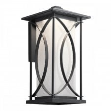 ASHBERN Large Wall Lantern Textured Black Exterior light IP44