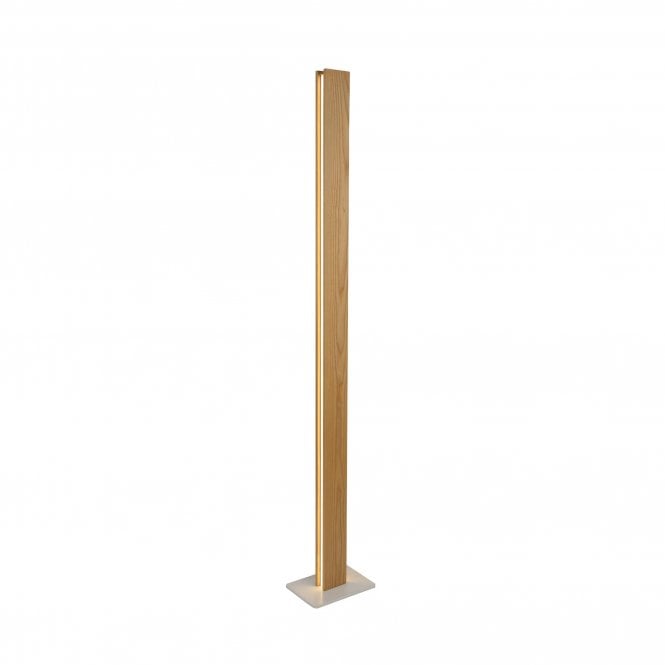 ASHER modern LED floor lamp in an oak finish with 3 year warranty