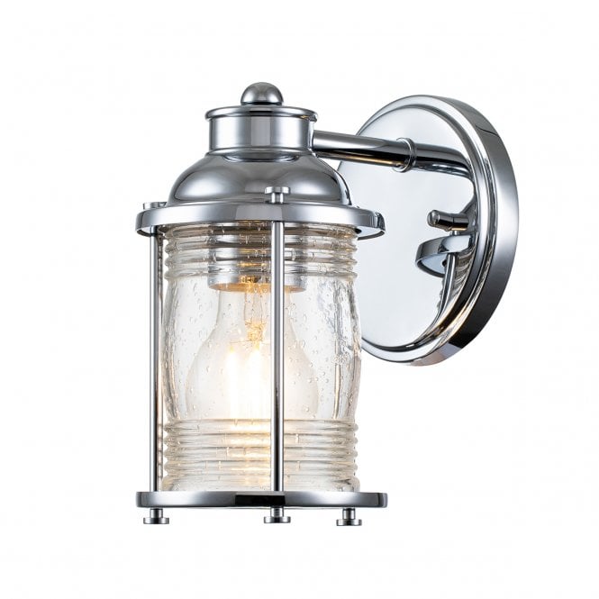 ASHLAND Bay 1 Light Wall Light in Polished Chrome with Clear Seeded Glass