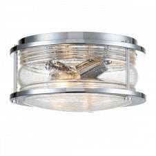ASHLAND Bay 2 Light Flush Mount in Polished Chrome with Clear Seeded Glass