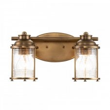 ASHLAND Bay 2 Light Wall Light in Brass with Clear Seeded Glass