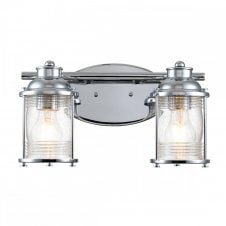 ASHLAND Bay 2 Light Wall Light in Polished Chrome with Clear Seeded Glass
