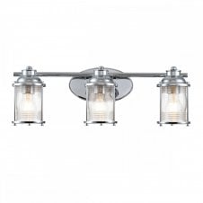 ASHLAND Bay 3 Light Wall Light in Polished Chrome with Clear Seeded Glass