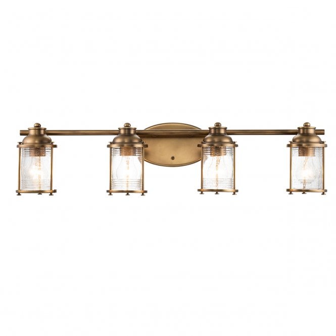 ASHLAND Bay 4 Light Wall Light in Brass with Clear Seeded Glass