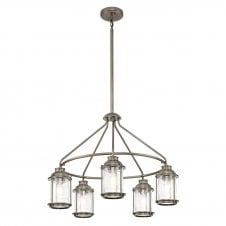 5 Light Outdoor Chandelier Bronze