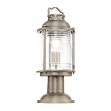 ASHLAND Bay Medium Pedestal Lantern In Brass, Aluminium And Clear Seeded Glass