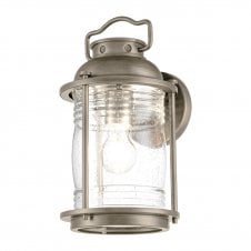 ASHLAND Bay Medium Wall Lantern In Brass, Aluminium And Clear Seeded Glass
