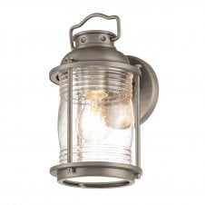 ASHLAND Bay Small Wall Lantern In Brass, Aluminium And Clear Seeded Glass
