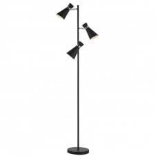 ASHWORTH 3 light matte black and chrome floor lamp