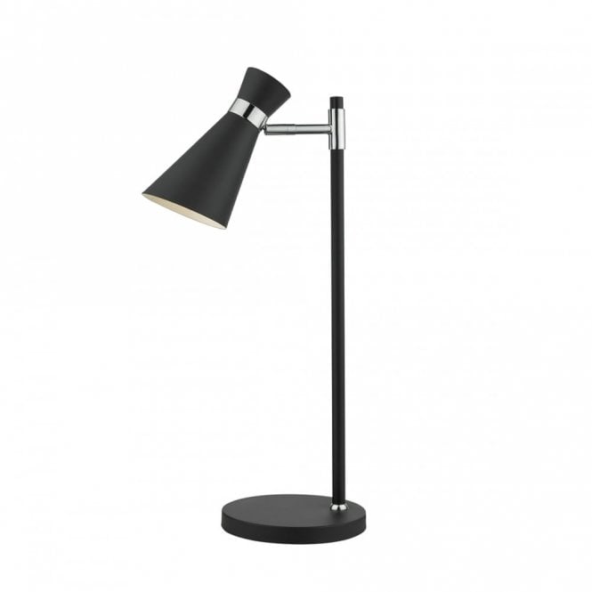 ASHWORTH matte black and chrome modern desk lamp