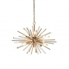 modern brass and crystal celling pendant