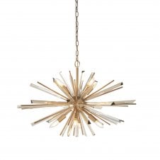 modern ceiling pendant brass and crystal