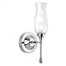 ASTON chrome bathroom wall light with clear glass