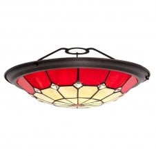 ASTON cream and red glass Tiffany easy fit uplighter shade